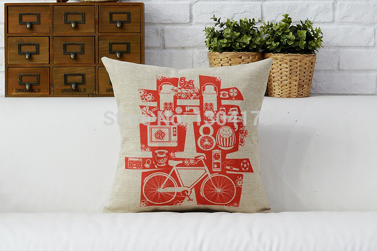 red chinese wedding gift pillow home decor retro burlap cushion cover lovers 2pcslot pillow case