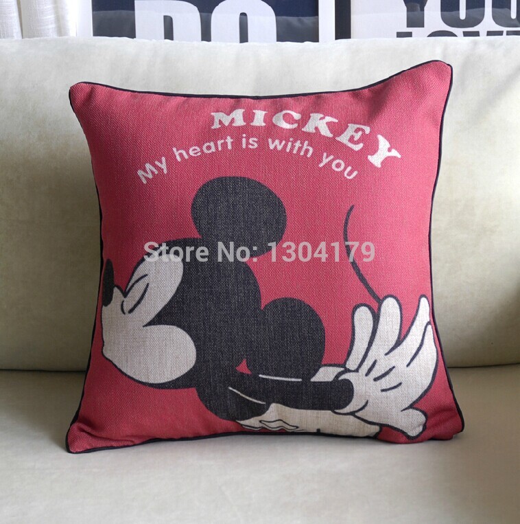 retro red and white mickey and minnie mouse cushion cover cartoon cushion pillow for car home decor pillowcases 45*45cm 3pcs/lot