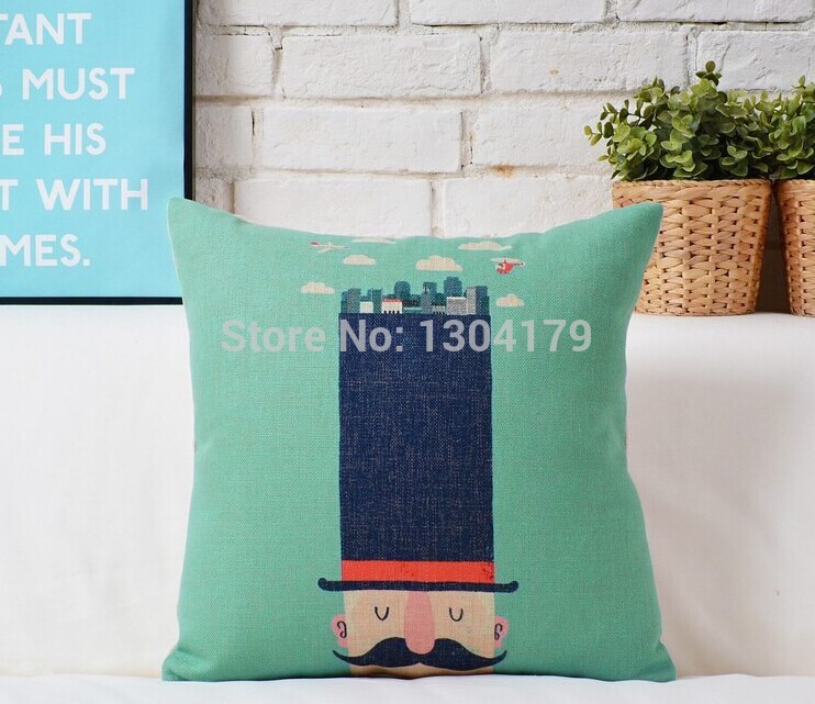 retro vintage purple flower green vase home decorative cotton linen pillow case cushion cover 18'' 45cm