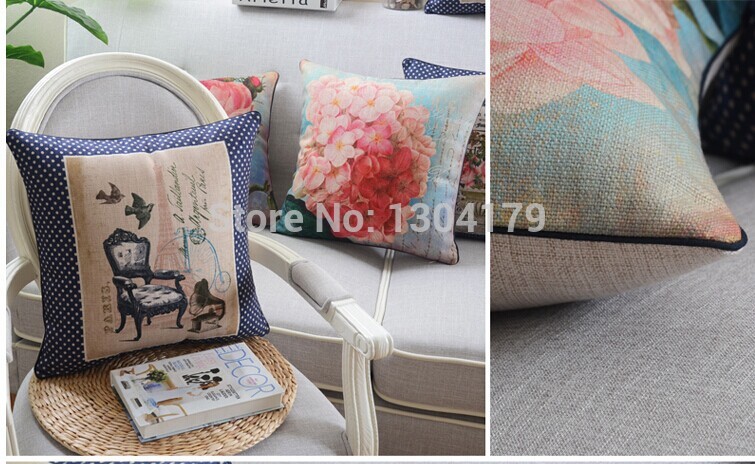 rural simplicity 2014 flowers and birds scenic pillow linen cotton pillowcase pillow cover and cushion cover