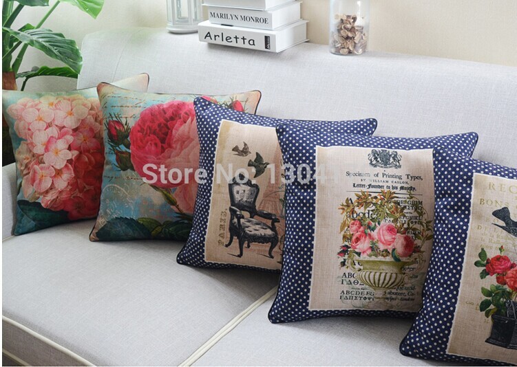 rural simplicity 2014 flowers and birds scenic pillow linen cotton pillowcase pillow cover and cushion cover