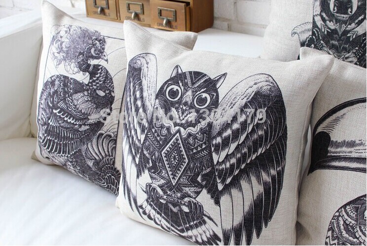 selling animal pillow linen cotton pillow cover cushion cover home decor home sofa cushions car office nap cushion18"