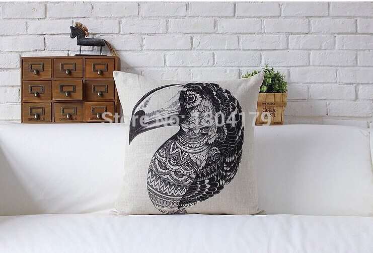 selling animal pillow linen cotton pillow cover cushion cover home decor home sofa cushions car office nap cushion18"