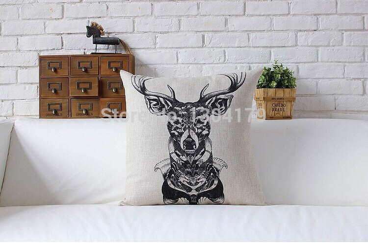 selling animal pillow linen cotton pillow cover cushion cover home decor home sofa cushions car office nap cushion18"