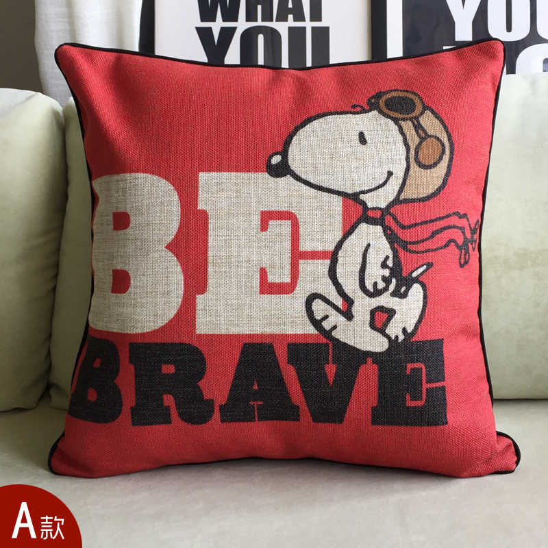 sofa cushion for home decor cotton linen square home decoration throw pillow case cushion cover retro creative cartoon dog 18"