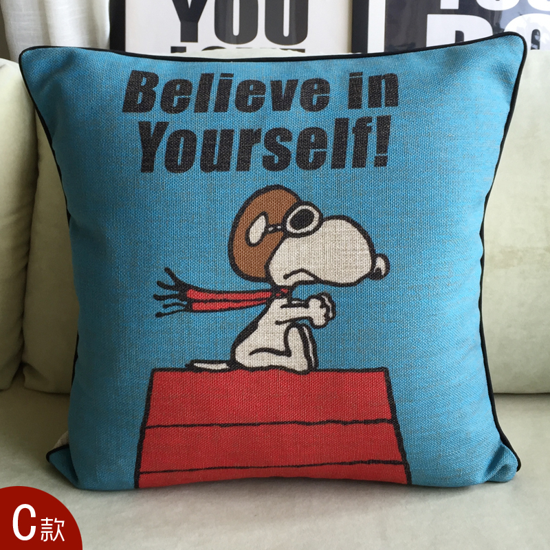 sofa cushion for home decor cotton linen square home decoration throw pillow case cushion cover retro creative cartoon dog 18"