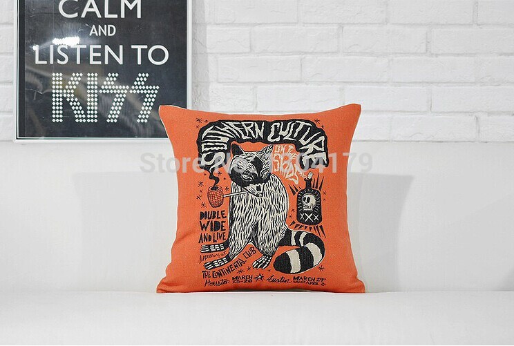 street graffiti sofa cushion cover creative cartoon pillow cushions retro linen material decorative pillow covers