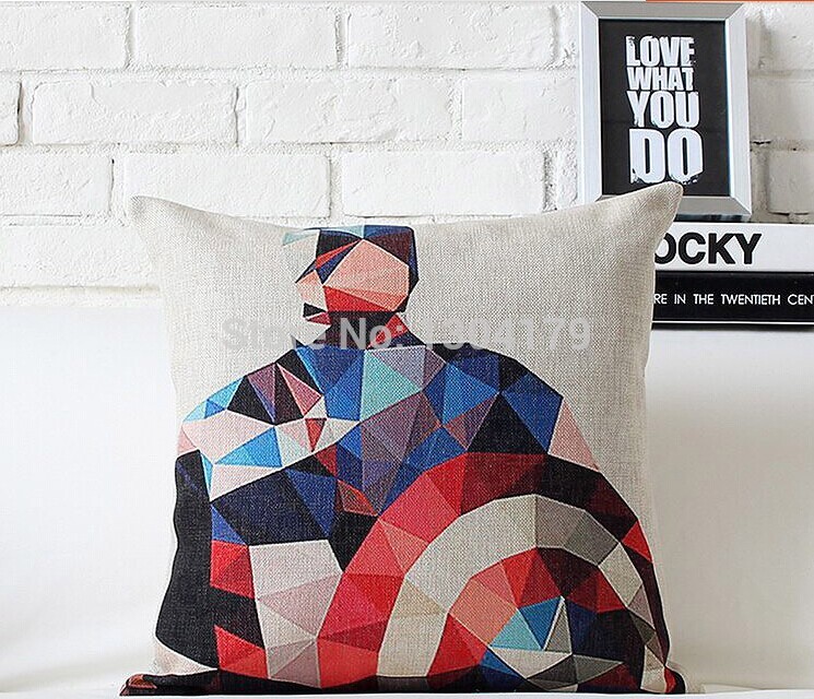 superman, batman green giant american captain, iron man, home decor cotton and linen pillow cover sofa cushion cover