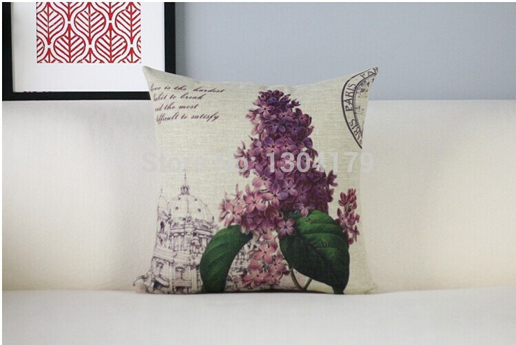 the flower and bird style linen decorative pillow case pillow cover cushion cover set car cushion whole