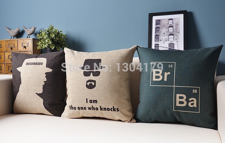 tv u.s. drama breaking bad cotton linen throw pillow covers, sofa cushions/almofadas, seat cushions, nap pillow home decor