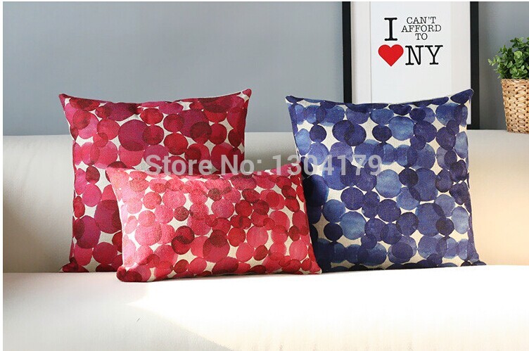 watercolor impression 3pcs cotton linen geometry cushions pillows decorate & cushion cover & home decoration