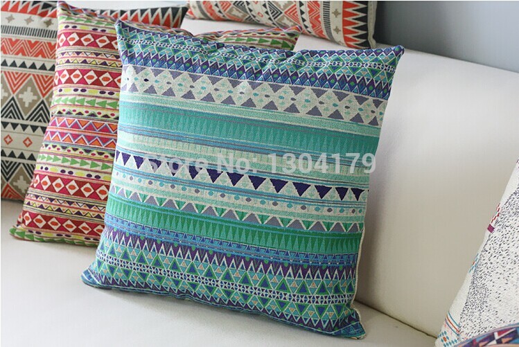 whole 45cm*45cm retro nostalgia burlap cushion cover bohemian pillow case concise fashion pillow cover