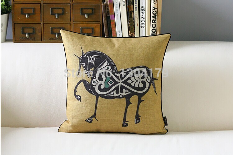 whole 4pcs creative animals pillow cotton linen cushion cover 45*45cm pillows decorate cushion cover for sofa