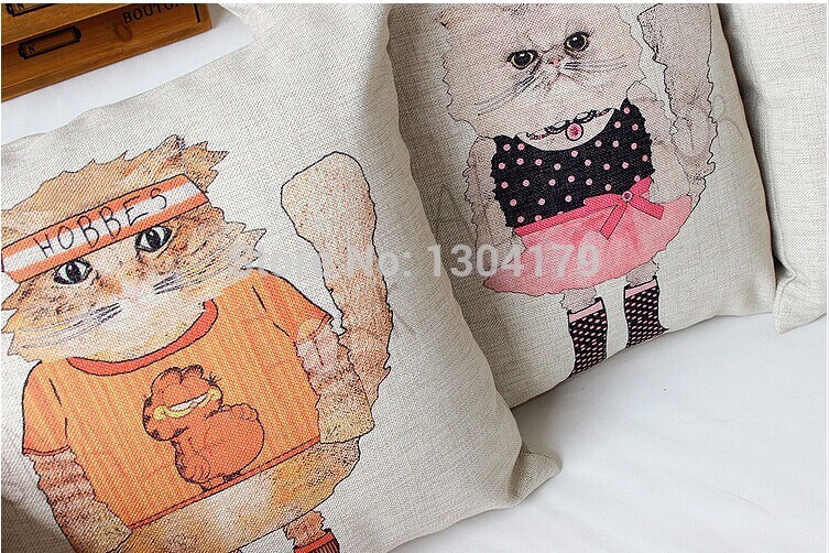 whole 5pcs/lot cute cartoon cat style cushion animal series panda pillow 45*45cm sofa cover cushion cover