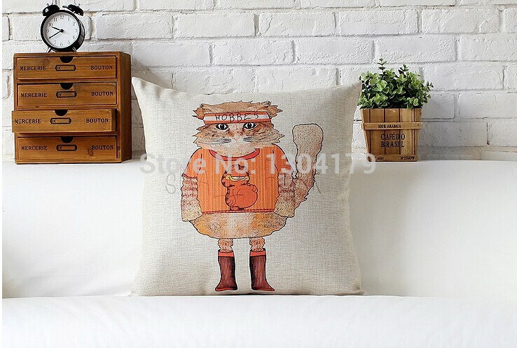 whole 5pcs/lot cute cartoon cat style cushion animal series panda pillow 45*45cm sofa cover cushion cover