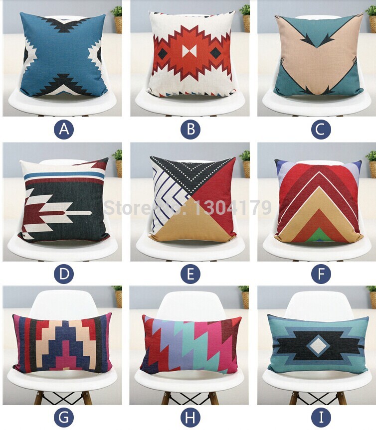 whole cotton cushions cover throw pillow case cover sofa chair decorative home decoration print colorful geometry abstract