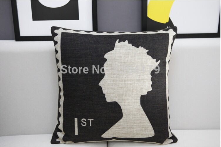 whole english personality black cushion cover detective sherlock burlap pillow cover british literary pillows home decor