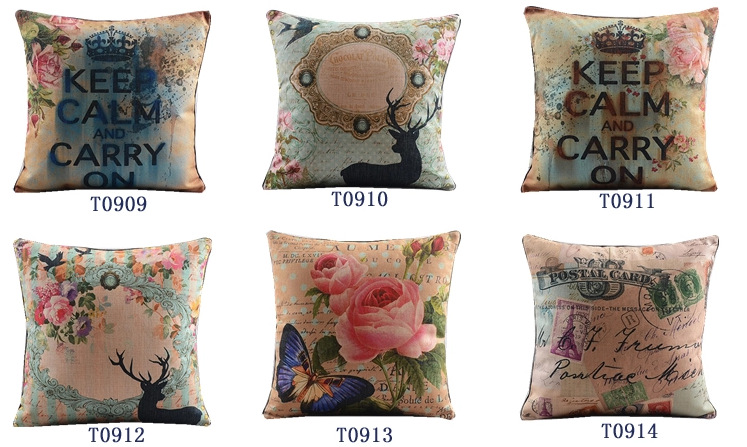 whole patchwork flower animal pattern sofa cushion cover classic retro pillows decorate linen pillow cover