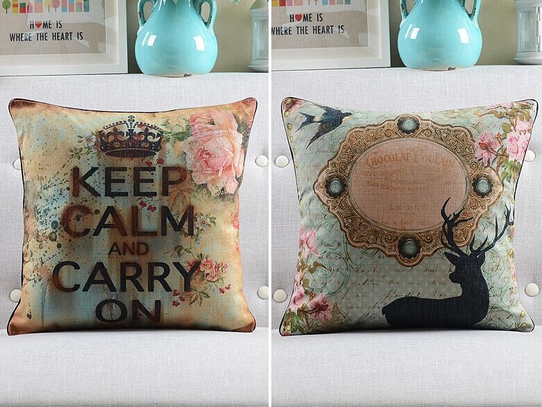 whole patchwork flower animal pattern sofa cushion cover classic retro pillows decorate linen pillow cover