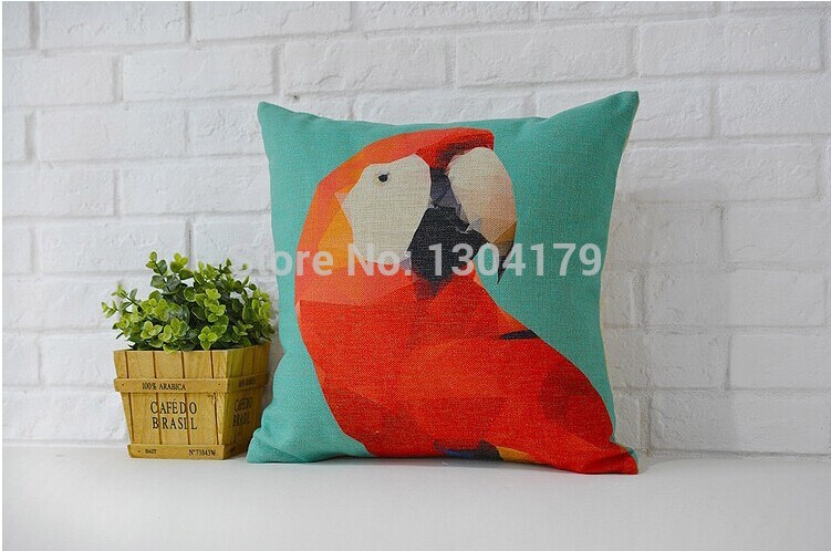 whole printing cushion cover decorate pillows arrots watercolor birds pillow cover home decor !