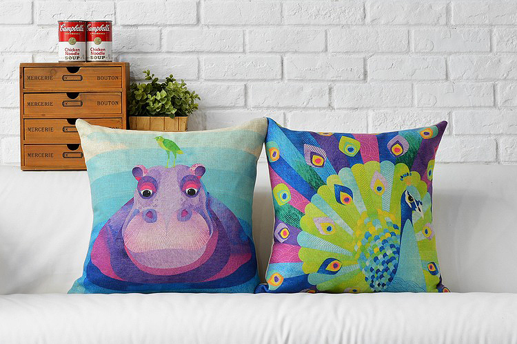 whole sofa pillow decor fresh cartoon owl green pillowcase 45 * 45cm dot decorative pillows sofa cushions