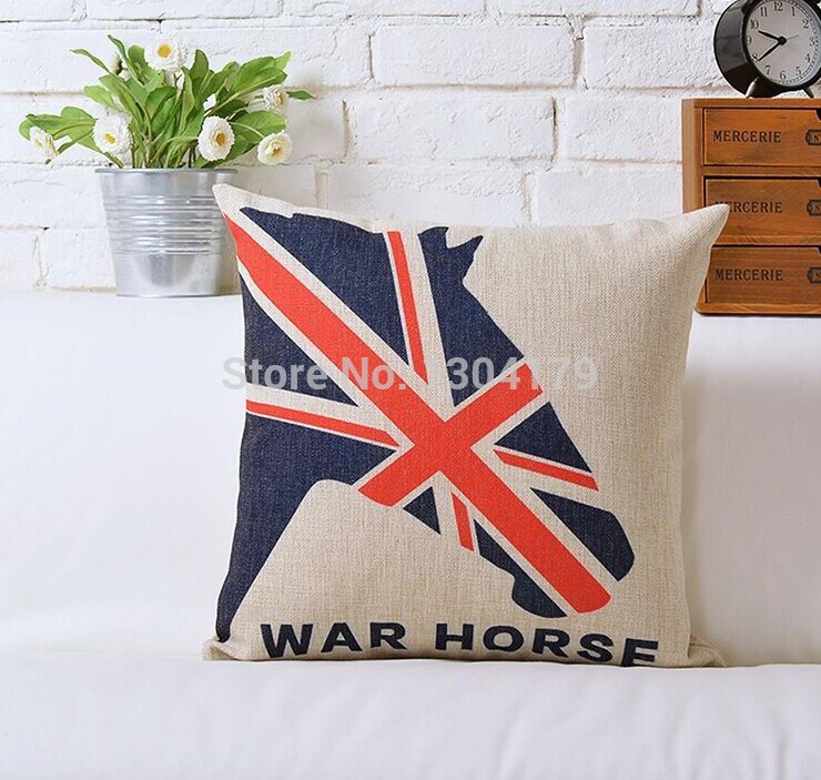 whole uk british flag printing pillowcase words cushion home decor linen cotton blended fashion sofa cover