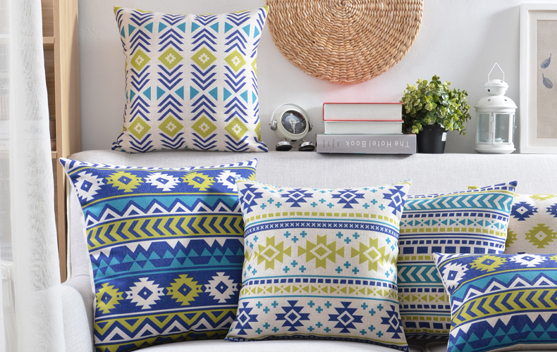 wholes linen pillow colorful plain cushion nordico geometric style home decorative pillow case 45x45cm/30x50cm