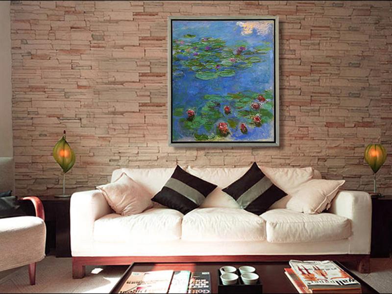 handpainted reproduction famous landscape claude monet oil painting canvas red water lilies oil painting wall decoration