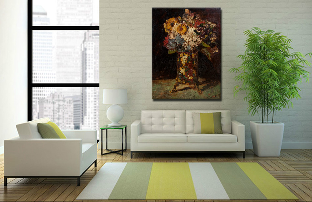 handpainted vincent van gogh impressionist flower oil painting on canvas wall art reproduction of master piece 40x60cm