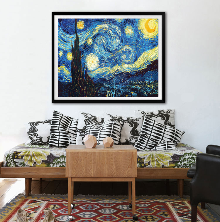 abstract van gogh oil painting reproductions starry sky picture hand painted on canvas unframed big size