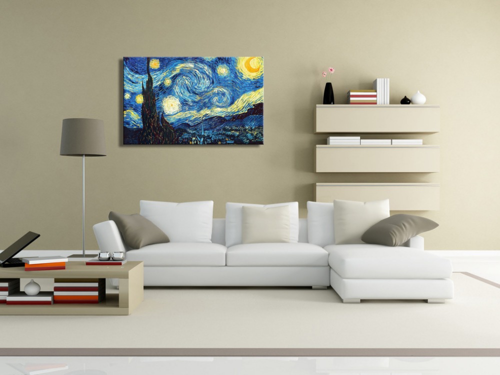 abstract van gogh oil painting reproductions starry sky picture hand painted on canvas unframed big size