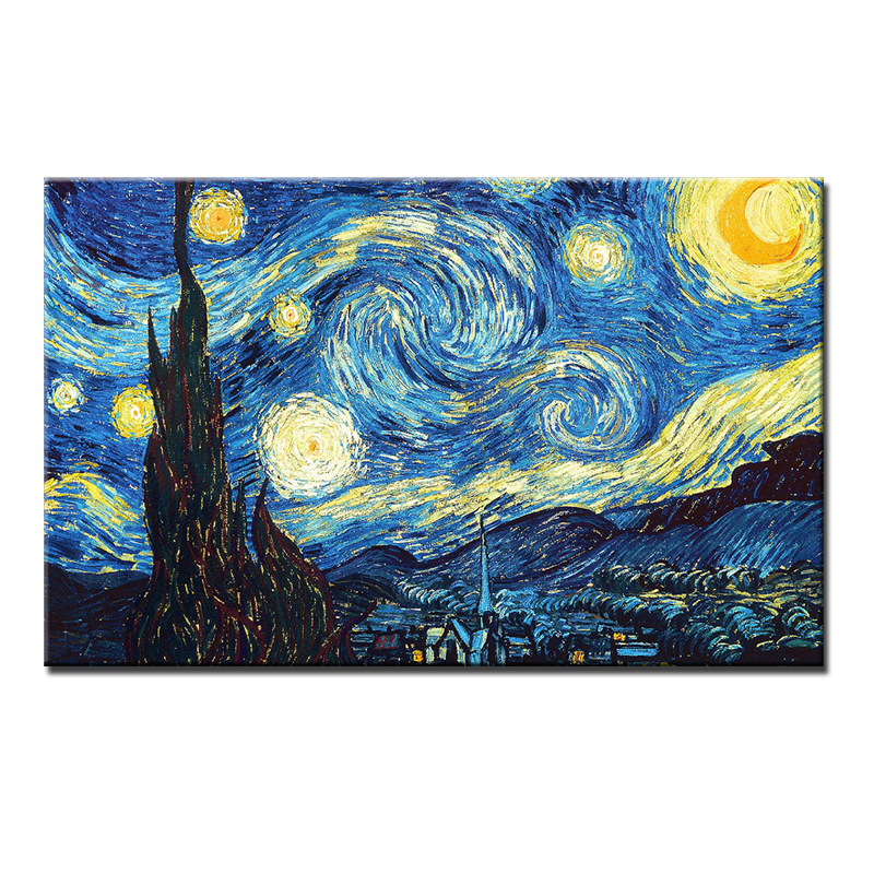 abstract van gogh oil painting reproductions starry sky picture hand painted on canvas unframed big size