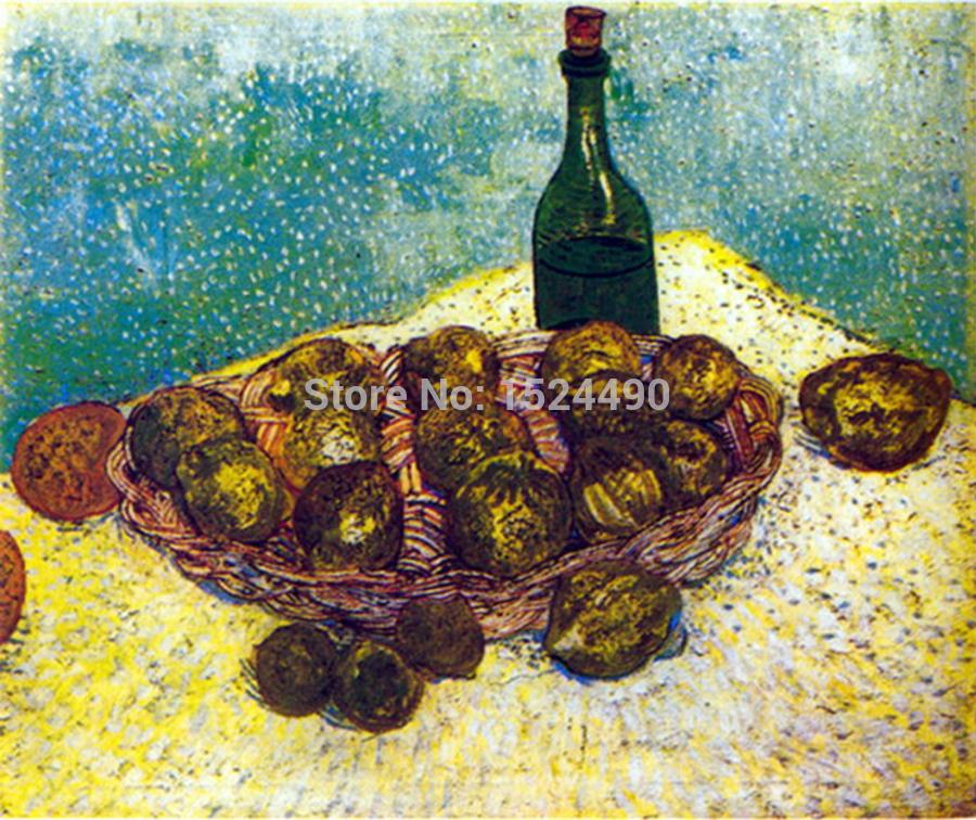 bottle lemons and oranges of vincent van gogh hand made copy oil painting on canvas wall art for living room home decor hy41478