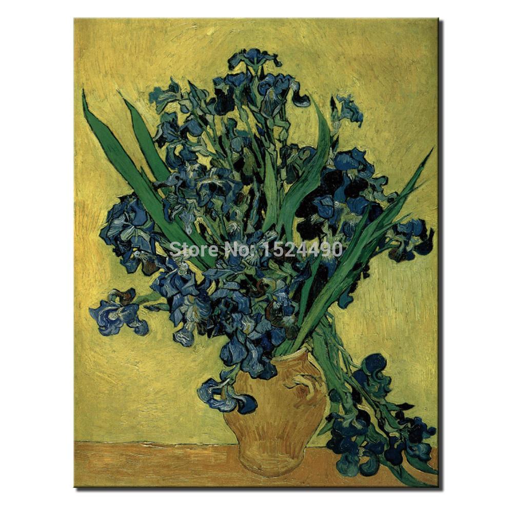 hand painted purple iris reproduction oil painting on canvas vincent van gogh oil painting modern home decoration