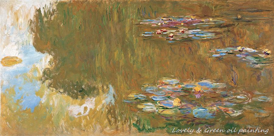 handpainted the water-lilies pond by claude monet oil painting on canvas wall painting picture for living room home decoration