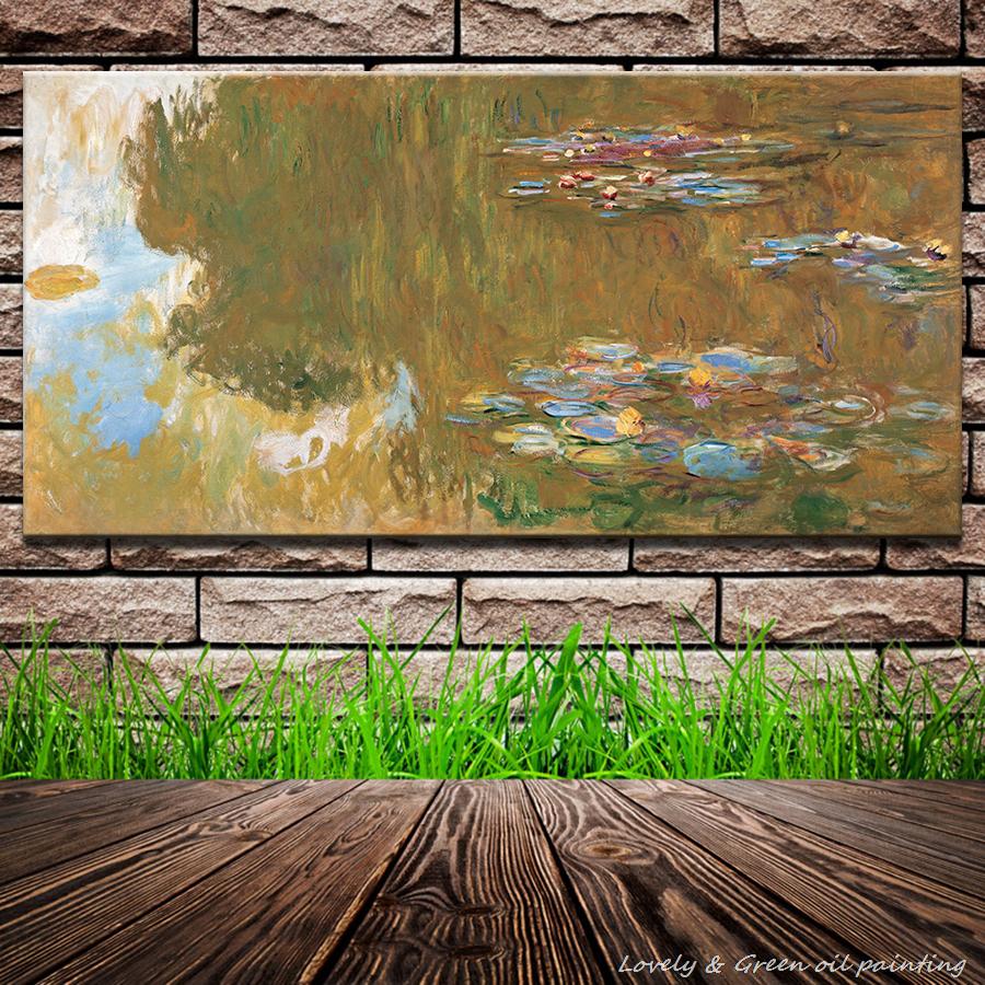 handpainted the water-lilies pond by claude monet oil painting on canvas wall painting picture for living room home decoration