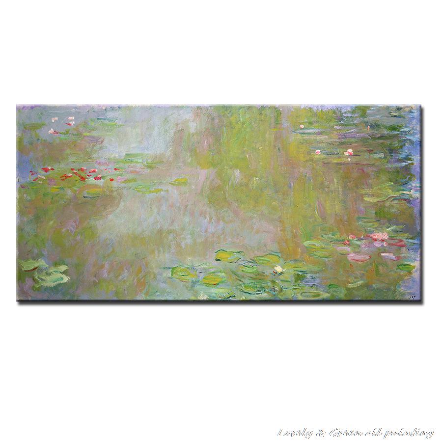 handpainted the water-lilies pond claude monet oil painting reproduction painting on canvas wall picture decor home decoration