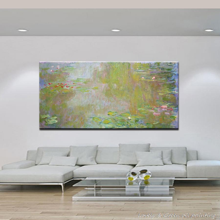 handpainted the water-lilies pond claude monet oil painting reproduction painting on canvas wall picture decor home decoration