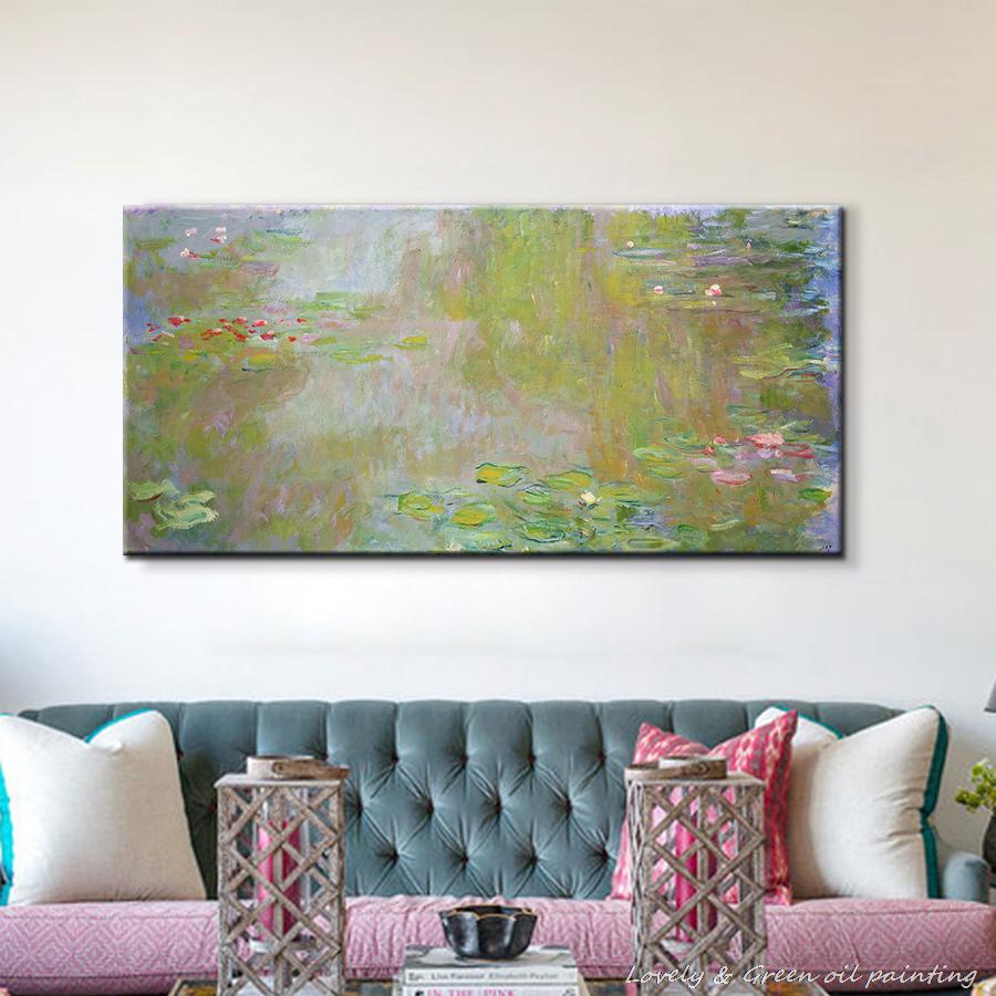 handpainted the water-lilies pond claude monet oil painting reproduction painting on canvas wall picture decor home decoration