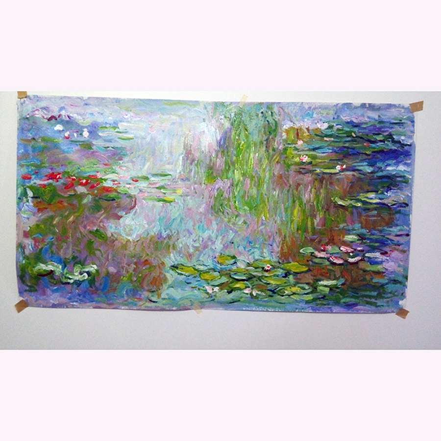 handpainted the water-lilies pond claude monet oil painting reproduction painting on canvas wall picture decor home decoration