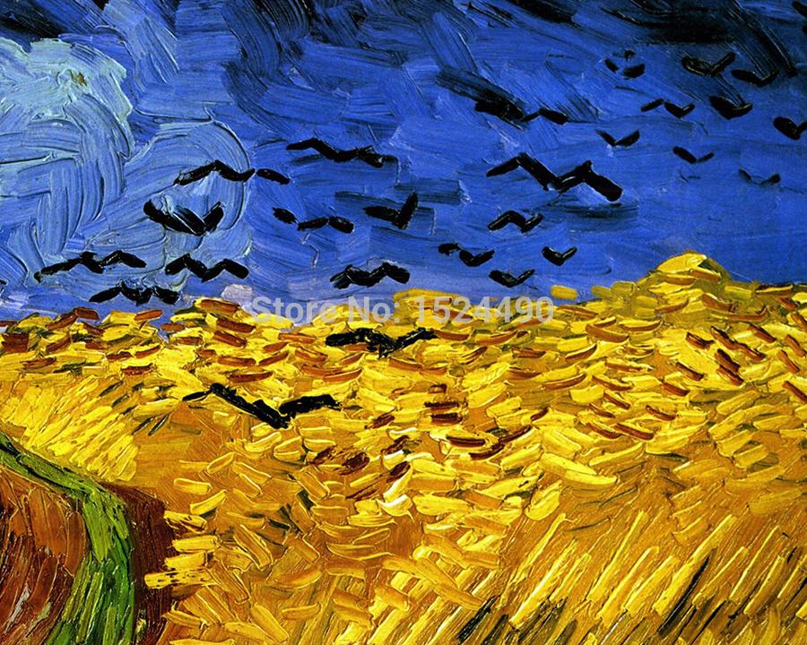 high q. reproduction hand-painted impressionist abstract oil painting the catcher in the crows of vincent van gogh hy141515