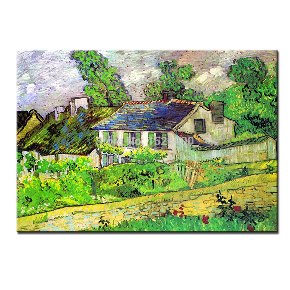 houses at auvers by vincent van gogh hand painted reproduction oil painting on canvas wall art picture for home decoration