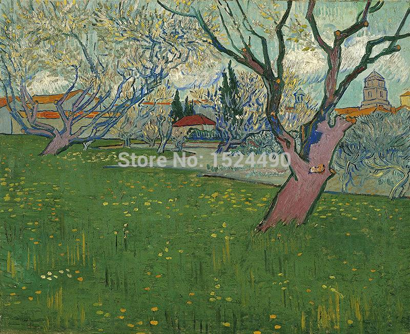 vincent van gogh orchard in bloom with view of arles oil painting on canvas home decoration art pictures 40x50cm