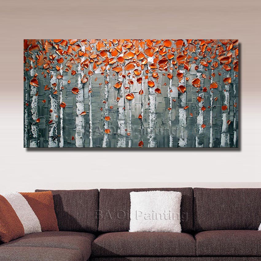 big size modern hand painted flower canvas oil painting picture cuadros wall art home decor for living room no frame