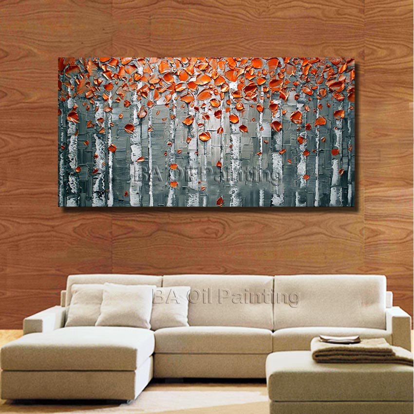 big size modern hand painted flower canvas oil painting picture cuadros wall art home decor for living room no frame