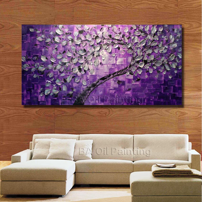 big size wall art tree oil painting on canvas for home decor ideas paints on wall pictures art unframed hf0014