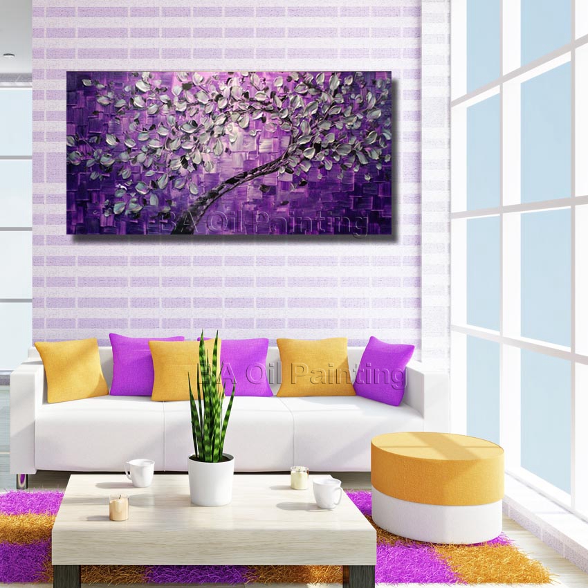 big size wall art tree oil painting on canvas for home decor ideas paints on wall pictures art unframed hf0014