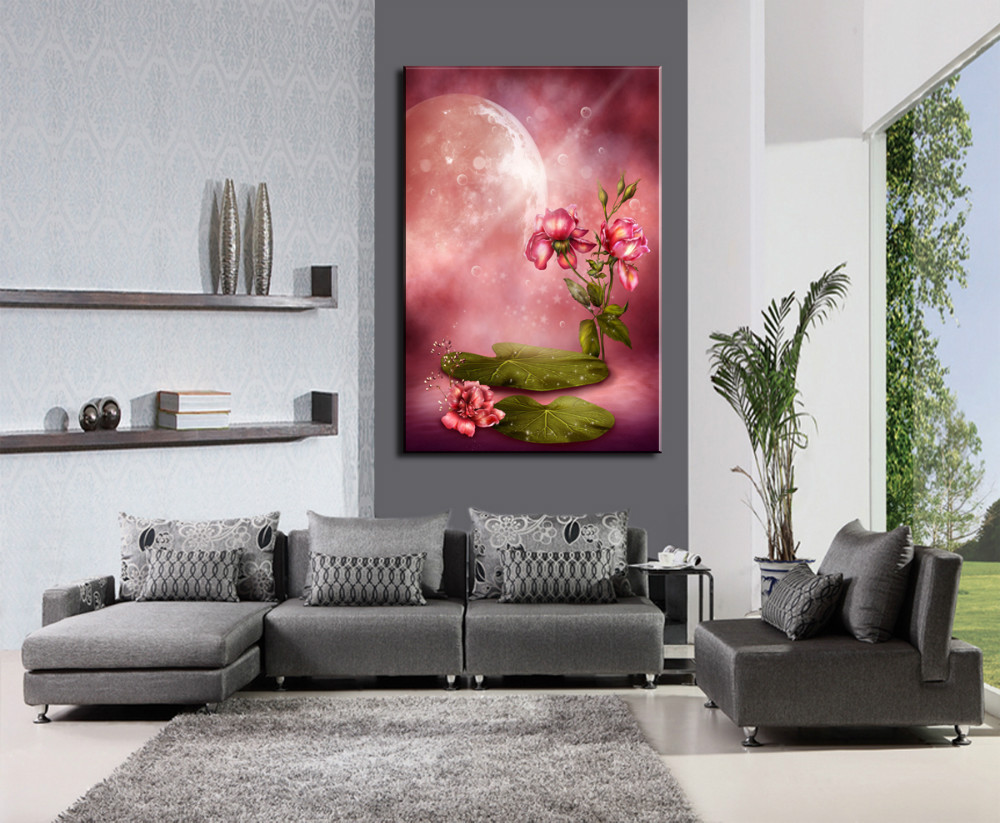 1 panel sell modern wallbeautiful lotus home decorative art picture paint on canvas