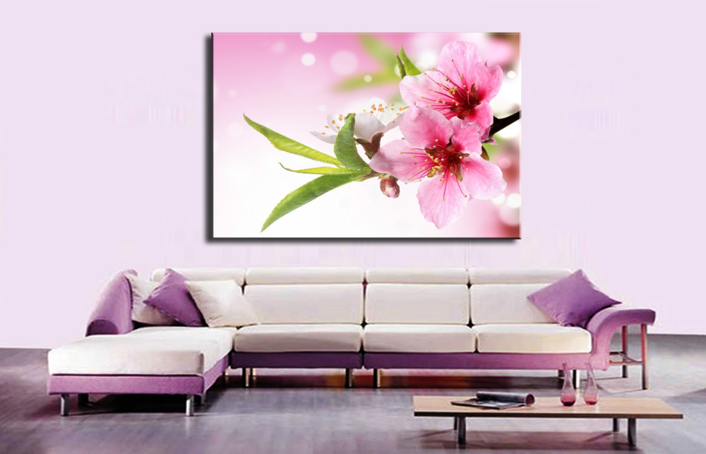 1 piece sell modern wall painting blooming plum home decorative art picture paint on canvas printing
