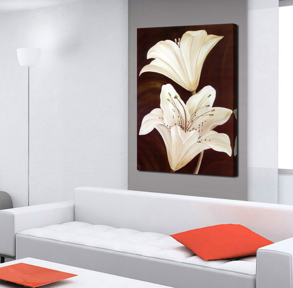 1 piece/set pure lily hd picture home decoration painting on canvas for living room